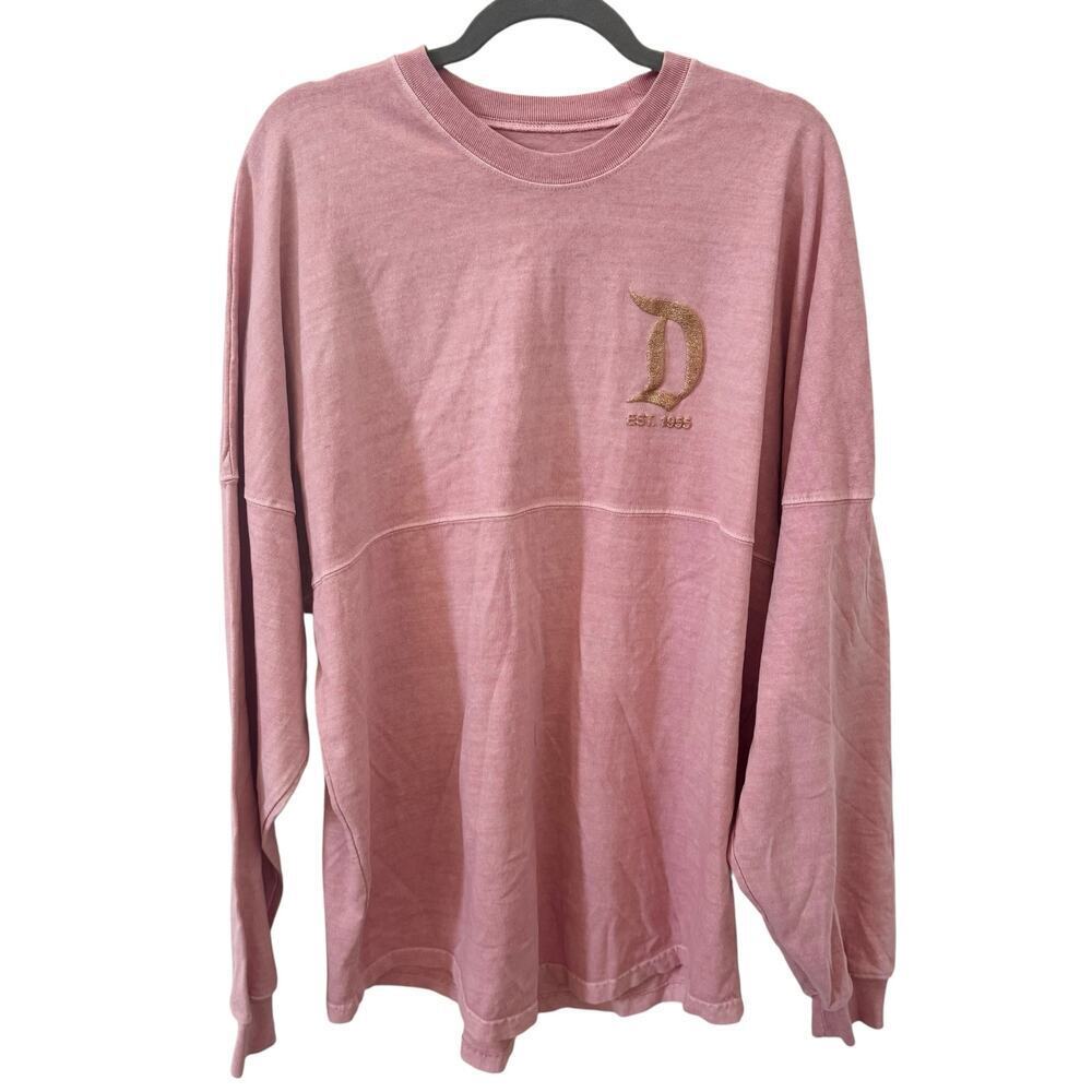 NWT Disneyland Spirit Jersey Rose Gold Pink Glitter Oversized Size Large - Picture 2 of 8